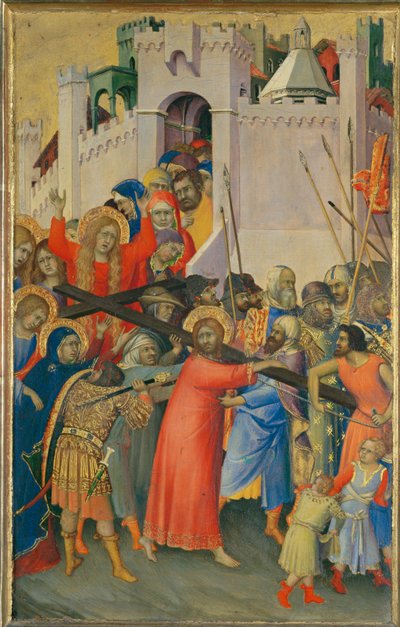 Le Portement de Croix - Niesienie krzyża Część poliptyku namalowanego dla członka rodziny Orsini ... autorstwa Simone (after) Martini