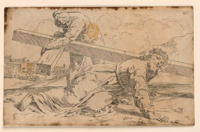Chrystus niosący krzyż autorstwa Simone Cantarini