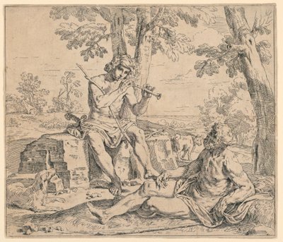 Merkury i Argus autorstwa Simone Cantarini