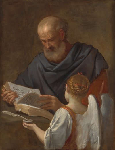 Św. Mateusz i Anioł, c. 16451648. autorstwa Simone Cantarini