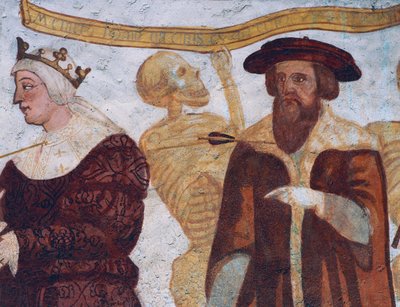 Śmierć z księciem, fragment z Tańca śmierci autorstwa Simone II Baschenis