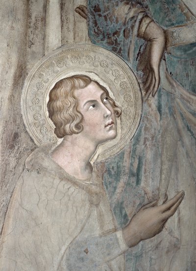Maesta: Święty Ansanus, 1315 (detal z 51591) autorstwa Simone Martini