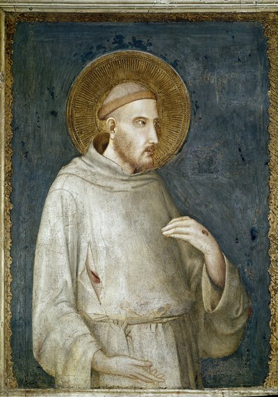 Święty Franciszek z Asyżu, fragment Pięciu świętych - Fresk Simone Martini (ok. 1284-1344) autorstwa Simone Martini