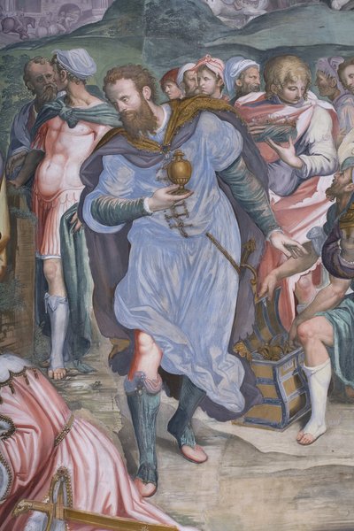 Adoracja Trzech Króli, Prezbiterium, 1578-82 (detal z 3497103) autorstwa Simone Veneziano Peterzano