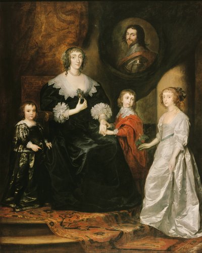 Portret wdowy po księciu Buckingham i jej dzieci, 1633. autorstwa Sir Anthony van Dyck