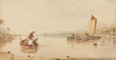 Dead Calm: Łodzie przy zamku Cowes autorstwa Sir Augustus Wall Callcott