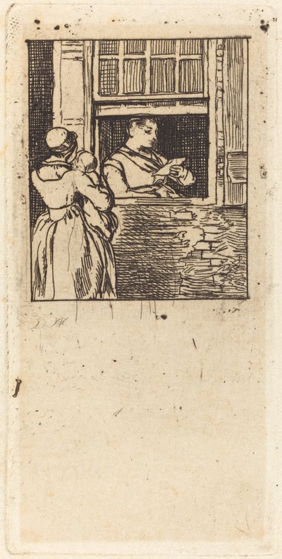 Kobieta w oknie, czytająca list autorstwa Sir David Wilkie