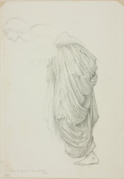 Zginająca się postać kobieca, studium dla Mirror of Venus autorstwa Sir Edward Burne Jones