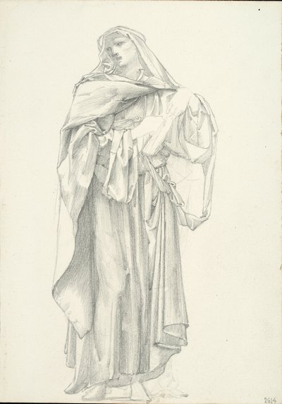 Drapowana figura mężczyzny (szkicownik #2614) autorstwa Sir Edward Burne Jones