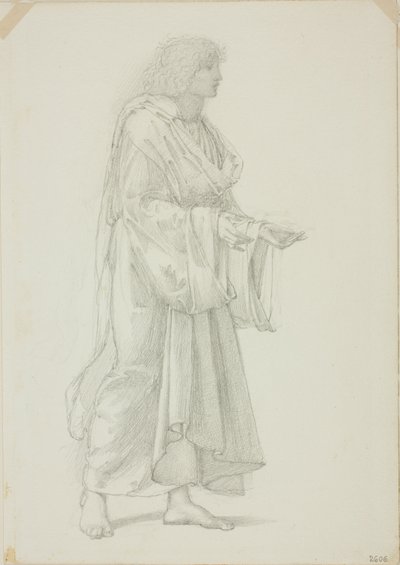 Drapowana stojąca postać męska autorstwa Sir Edward Burne Jones