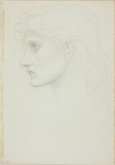 Głowa dziewczyny skierowana w lewo autorstwa Sir Edward Burne Jones