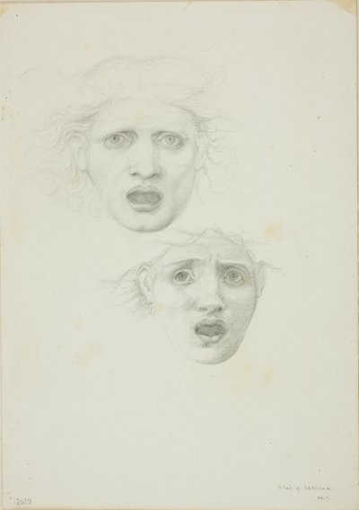 Kierownik Meduzy, dwa studia dla Rondanini Medusa autorstwa Sir Edward Burne Jones