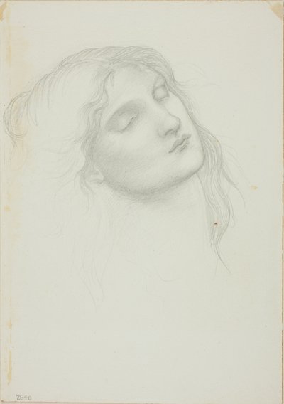 Głowa kobiety z zamkniętymi oczami autorstwa Sir Edward Burne Jones