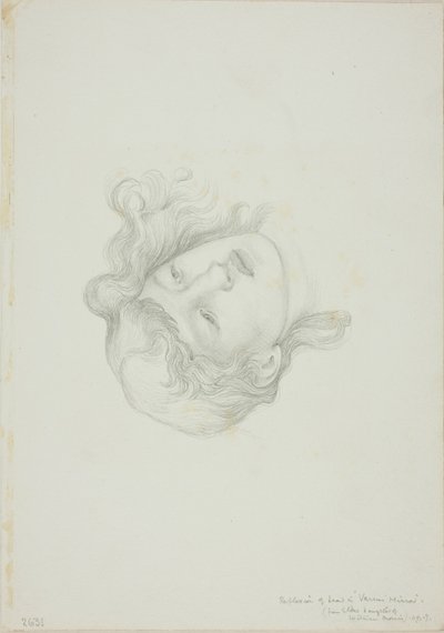 Odbicie głowy, studium dla Lustra Wenus autorstwa Sir Edward Burne Jones