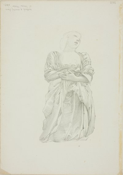 Odbicie klęczącej postaci kobiecej, studium dla Zwierciadła Wenus autorstwa Sir Edward Burne Jones