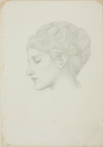 Głowa kobiety z profilu w lewo autorstwa Sir Edward Burne Jones