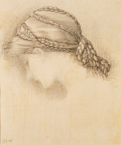 Głowa kobiety, fragment ze szkicownika, 1886. autorstwa Sir Edward Burne Jones
