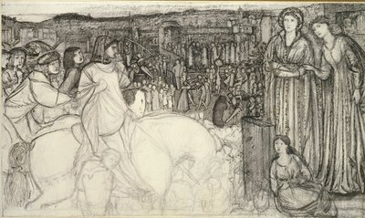 Gualdrada Donati przedstawia swoją córkę Buondelmente, ok. 1850 r. autorstwa Sir Edward Coley Burne Jones
