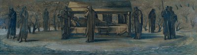 „Król Artur w Avalonie”, Studium, 1890. autorstwa Sir Edward Coley Burne Jones