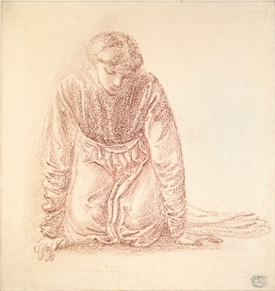 Klęcząca postać kobiety, koniec XIX w. autorstwa Sir Edward Coley Burne Jones