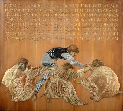 „Perseusz i Graiae”, 1877. autorstwa Sir Edward Coley Burne Jones