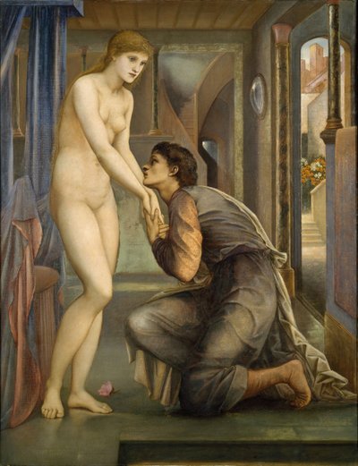 Pigmalion i obraz - Dusza osiąga, 1878. autorstwa Sir Edward Coley Burne Jones