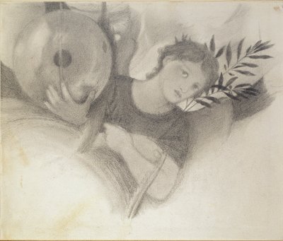 Studium dla głowy w dniach stworzenia, c. 1871-1875 autorstwa Sir Edward Coley Burne Jones