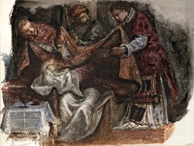 Studium z Obrzezania Tintoretta w Scuola Grande di San Rocco, 1862 autorstwa Sir Edward Coley Burne Jones