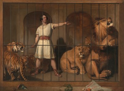 Portret pana Van Amburgha, gdy pojawił się ze swoimi zwierzętami w londyńskich teatrach autorstwa Sir Edwin Henry Landseer