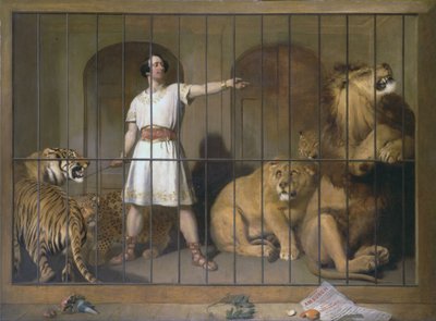 Portret pana Van Amburgha, gdy pojawił się ze swoimi zwierzętami w londyńskich teatrach autorstwa Edwin Landseer