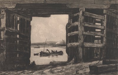 Rozpiętość starego mostu Battersea autorstwa Sir Frank Short