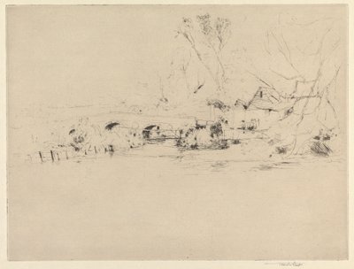 Stary Młyn na Wandle, w Mitcham autorstwa Sir Frank Short