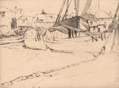 Sekwany łodzie, St. Ives, Kornwalia autorstwa Sir Frank Short