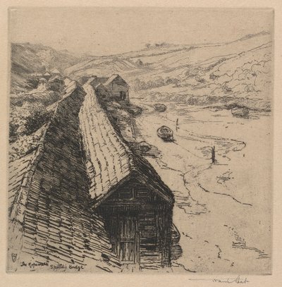 Spacer linowy, Spittal Bridge Whitby autorstwa Sir Frank Short