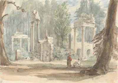 Ruiny z Leptis Magna, gdy pojawiły się w Royal Park w Virginia Water autorstwa Sir George Hayter