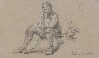 Mężczyzna siedzi autorstwa Sir George Howland Beaumont seventh Baronet