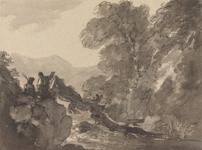 romantyczny krajobraz autorstwa Sir George Howland Beaumont seventh Baronet