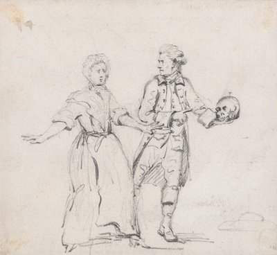 Dwie postacie z czaszką autorstwa Sir George Howland Beaumont seventh Baronet