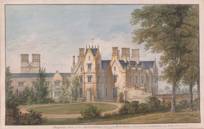 Lilleshall, Shropshire: widok na wejście północne i front zachodni autorstwa Sir Jeffry Wyatville