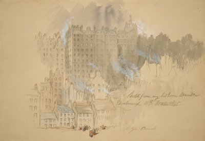 Edynburg z Pokoju Artysty”, wpisany szkic z okna mojej sypialni, 1845. autorstwa Sir John Gilbert