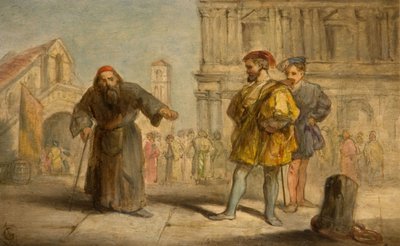 Scena z "Kupca weneckiego" Szekspira, 1865. autorstwa Sir John Gilbert