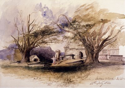 Kościół, Bettws-y-Coed”, 1850, Bettws-y-Coed, Gwynedd, Walia autorstwa Sir John Gilbert