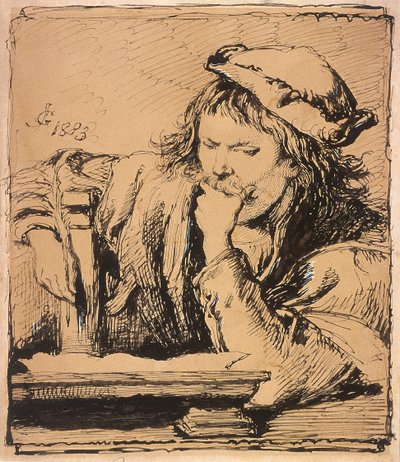 „Młody człowiek z książką”, 1883 autorstwa Sir John Gilbert