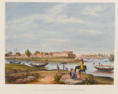 Fort Bukkur i Roree z Sukkur autorstwa Sir Keith A. Jackson