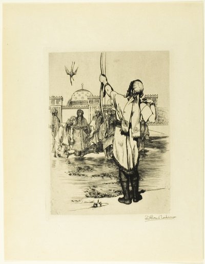 Łucznik, frontyspis z Eposu o królach, opowiadane historie z Firdusi autorstwa Sir Lawrence Alma Tadema