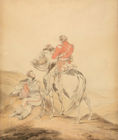Brytyjski oficer sztabu i oficer huzarów autorstwa Sir Robert Kerr Porter
