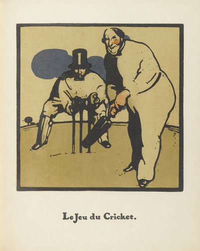 Gra w krykieta. Z Almanachu Dwunastu Sportów, 1898 autorstwa Sir William Nicholson