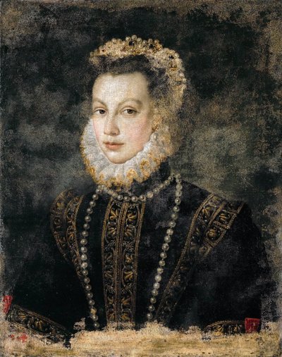 Elżbieta Francuska (Isabelle de Valois, Isabel de la Paz) - Elżbieta Walezjańska (1545-1568), Królowa Hiszpanii - Sofonisba Anguissola (ok. 1532-1625). olej na płótnie, ok. 1599. Wymiary: 68x54 cm. Muzeum Historii Sztuki, Wiedeń autorstwa Sofonisba Anguissola