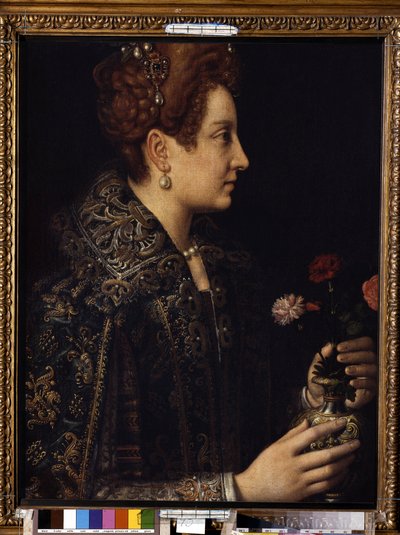 „Portret kobiety z profilu” (portret kobiecy) Obraz Sofonisby Anguissola (ok. 1532-1625) Wymiary 68,5 x 52,5 cm Muzeum Ermitażu, Sankt Petersburg autorstwa Sofonisba Anguissola