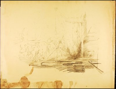 Obóz pozyskiwania drewna autorstwa Solon H. Borglum